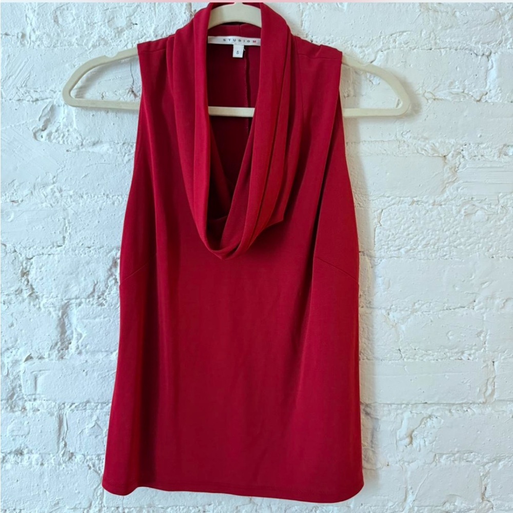 Max Studio Scarlet Sleeveless Cowl Neck Top